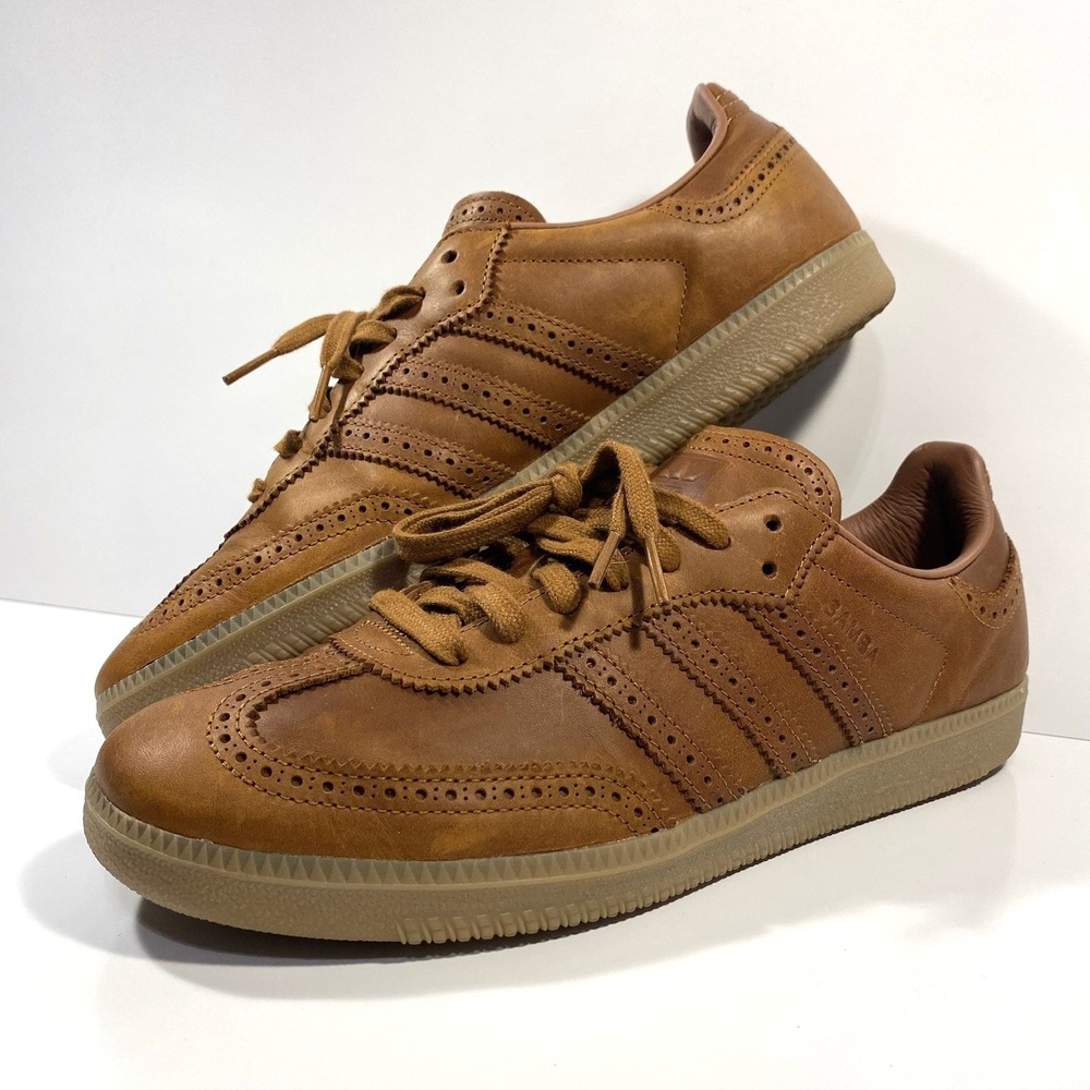 adidas Mens Size 11 Samba OG Dust Rust Gum Brown Leather Low Top JI3232